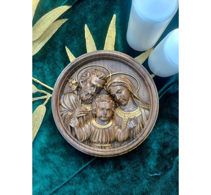 Holy Family Plaque - Gold