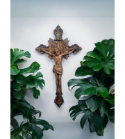 Carved Wooden Crucifix, Catholic Crucifix, Jesus Christ, wooden cross, Choose Size 10X5.7 up to 26X14.8 inches, Free Shipping