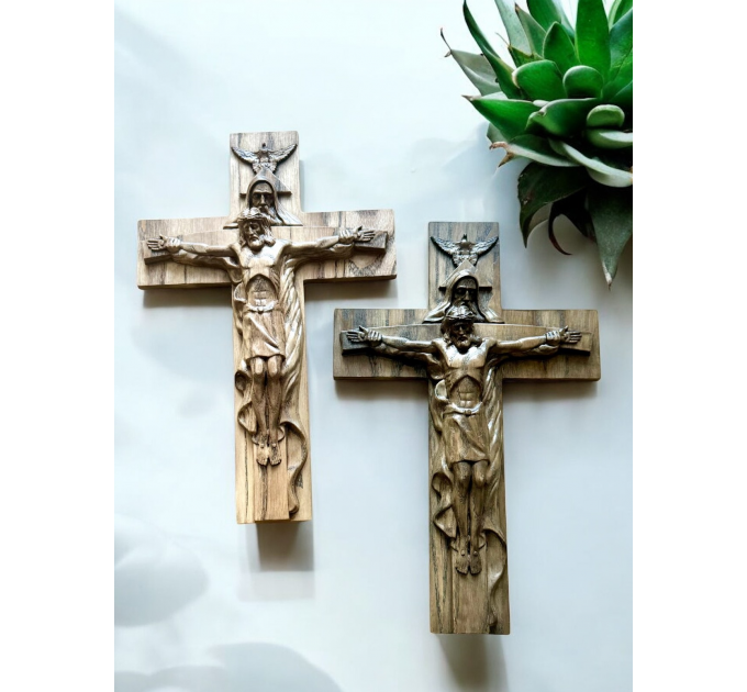  Wooden original Crucifix, Wooden Cross, Natural Wood, Carved cross, Free Shipping