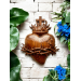 Wooden Three Sacred Hearts of the Holy Family Wall Hanging Art, Free Shipping