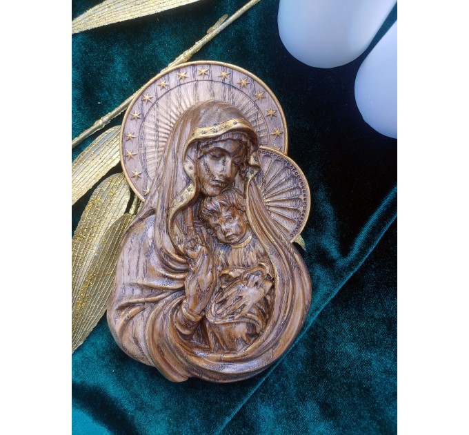 Our Lady of Tenderness Plaque - Gold